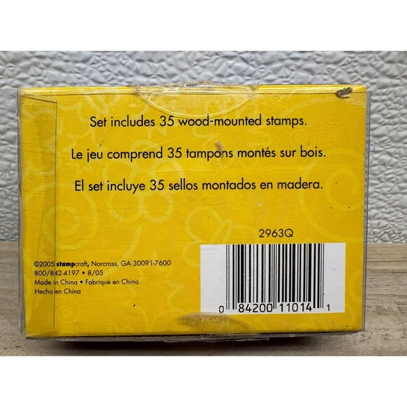 2005 Stamp Craft 35 Wood Mounted Stamps Alphabet & Numbers - Picture 2 of 4